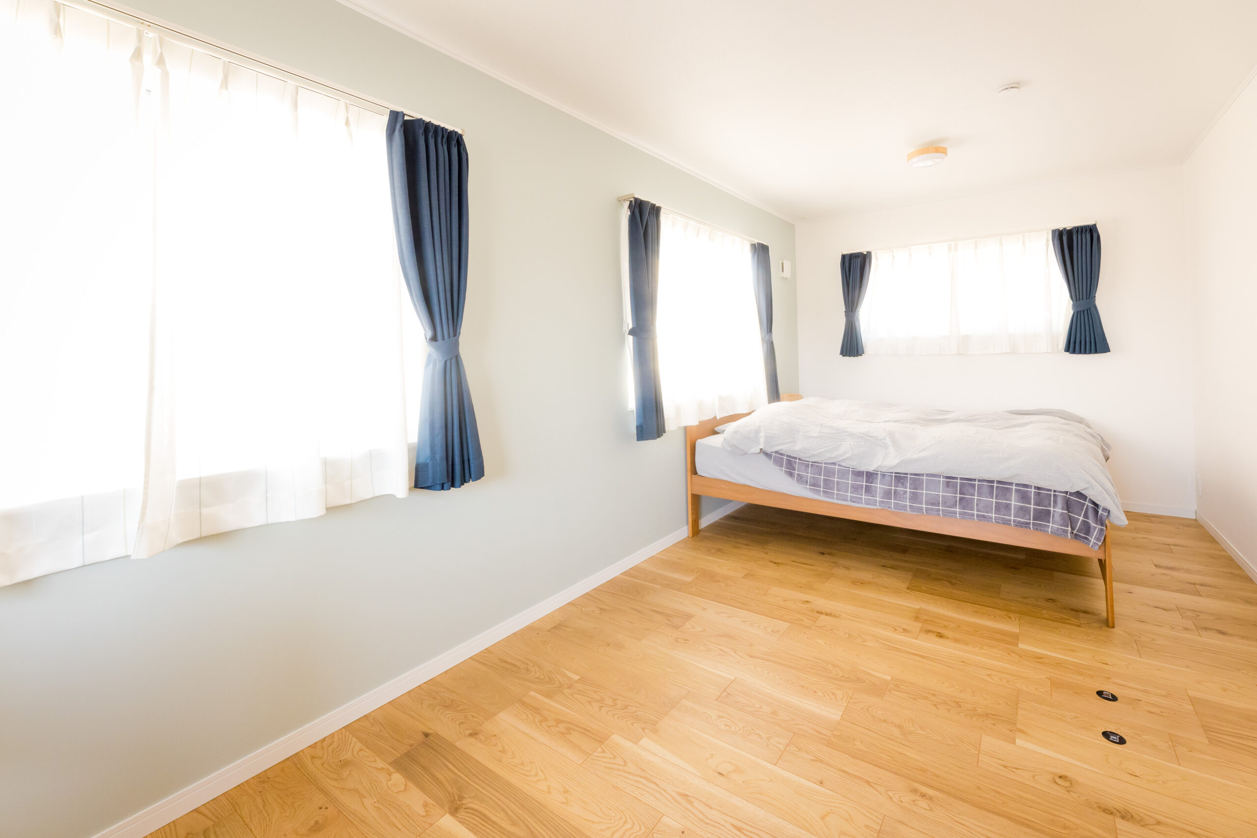 将来、2部屋に仕切れるように施工した子ども部屋